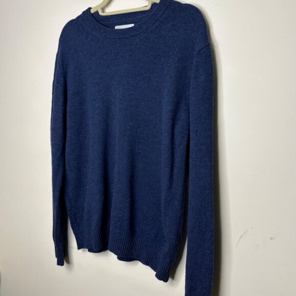 Jack & Jones Premium Deep Blue Lambswool Quiet Luxury Crewneck Sweater Size XL - Picture 3 of 11